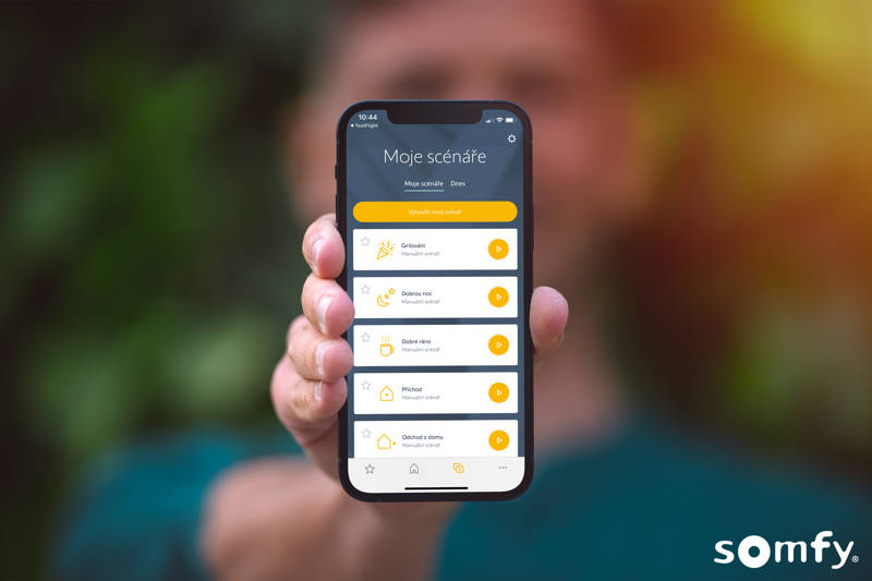 Scénáře Somfy TaHoma v aplikaci
